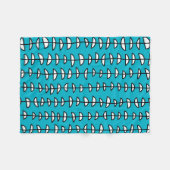 Couverture Polaire Motif 080515- Noir et blanc sur Aqua Blue (Devant (Horizontal))