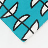 Couverture Polaire Motif 080515- Noir et blanc sur Aqua Blue (Coin)