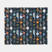 Couverture Polaire Motif 1 d'habitants d'océan (Devant (Horizontal))