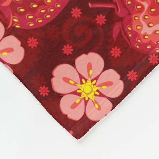 Couverture Polaire Motif 2 2 de fraise (Coin)