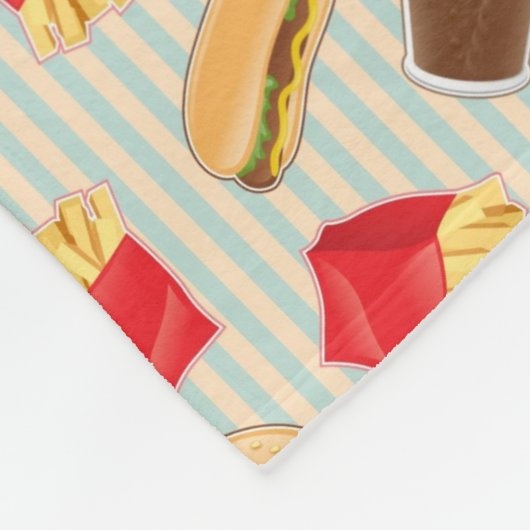 Couverture Polaire Motif 2 d'aliments de préparation rapide (Coin)