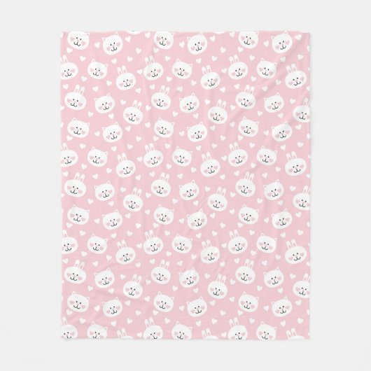 Couverture Polaire Motif 2 d'amour (Devant)