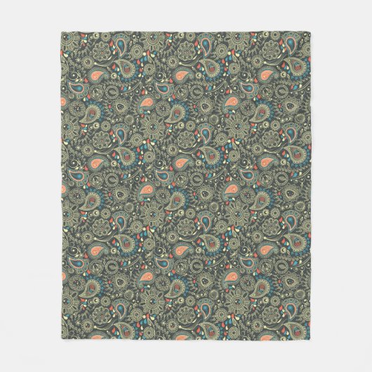 Couverture Polaire Motif 3 de Paisley (Devant)