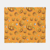 Couverture Polaire Motif 3D Jack O'Lantern et Citrouille (Devant (Horizontal))