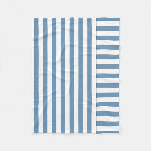 Couverture Polaire motif à bande blanche bleue (Devant)