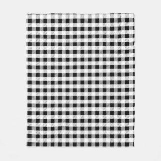 Couverture Polaire Motif à carreaux gingham noir et blanc