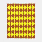 Couverture Polaire Motif à carreaux Harlequin jaune marron (Devant)