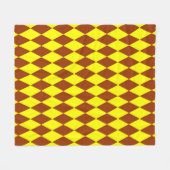 Couverture Polaire Motif à carreaux Harlequin jaune marron (Devant (Horizontal))