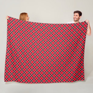 Couverture Polaire Motif à damiers coloré dans une cage oblique