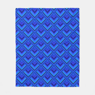 Couverture Polaire Motif à échelle à bandes bleues