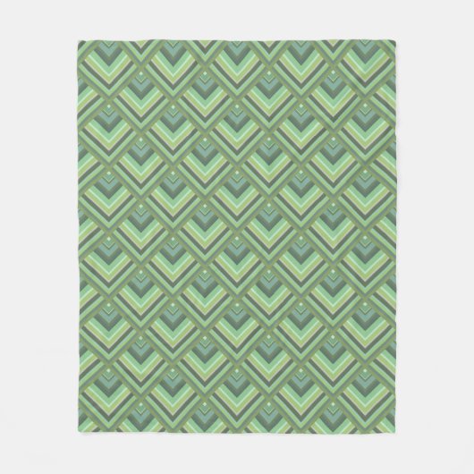 Couverture Polaire Motif à échelle à rayures vert olive (Devant)