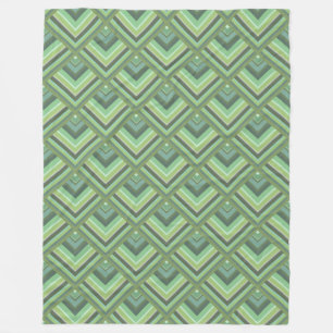 Couverture Polaire Motif à échelle à rayures vert olive