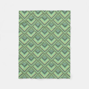 Couverture Polaire Motif à échelle à rayures vert olive
