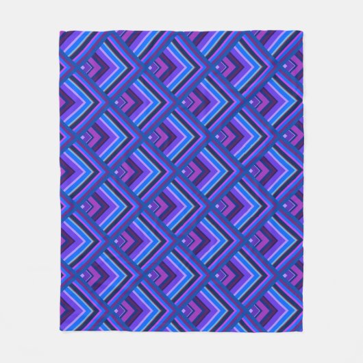 Couverture Polaire Motif à échelle Bleu et violet (Devant)