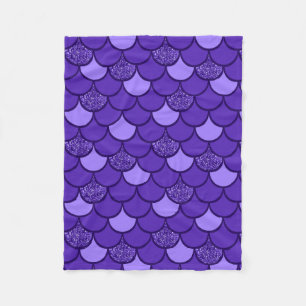 Couverture Polaire Motif à échelle de poisson pourpre avec effet part