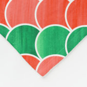 Couverture Polaire Motif à échelle diagonale rouge et verte (Coin)
