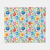 Couverture Polaire Motif à fleurs d'art populaire 2 (Devant (Horizontal))