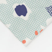 Couverture Polaire Motif à fleurs moderne orange et bleu (Coin)