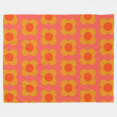 Couverture Polaire Motif à fleurs Retro Mod en Orange (Devant (Horizontal))
