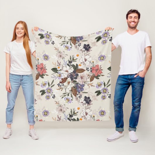 Couverture Polaire Motif à fleurs sans soudure (En situation)