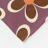 Couverture Polaire Motif à fleurs violet et orange rétro  (Coin)