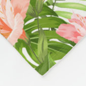 Couverture Polaire Motif à hibiscus palm monstère tropicale (Coin)