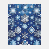 Couverture Polaire Motif à neige bleu (Devant)