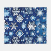 Couverture Polaire Motif à neige bleu (Devant (Horizontal))