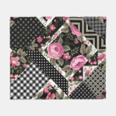 Couverture Polaire motif à patchwork floral transparent avec géométri (Devant (Horizontal))