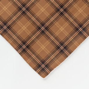 Couverture Polaire Motif à plaid Brown et orange