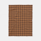 Couverture Polaire Motif à plaid Brown et orange (Devant)