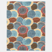Couverture Polaire Motif à points Cercle Bleu, Brown et Crème (Devant)