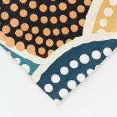 Couverture Polaire Motif à points Cercle Bleu, Brown et Crème (Coin)