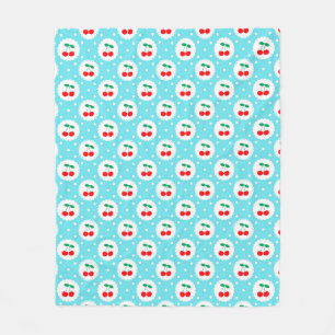 Couverture Polaire Motif à points de cerise – Cadeau et décoration ré