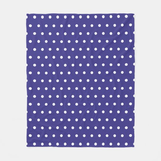 Couverture Polaire Motif à points Polka bleu et blanc (Devant)