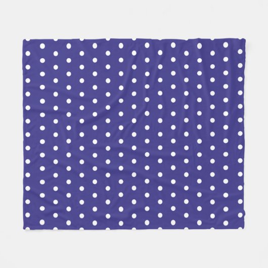Couverture Polaire Motif à points Polka bleu et blanc (Devant (Horizontal))