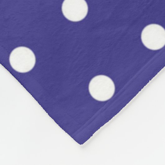 Couverture Polaire Motif à points Polka bleu et blanc (Coin)