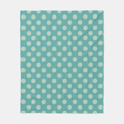 Couverture Polaire Motif à pois bleu vert (Devant)