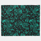 Couverture Polaire Motif à pois vert turquoise sur noir (Devant (Horizontal))