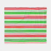 Couverture Polaire Motif à rayures blanches rouges et vertes   (Devant (Horizontal))