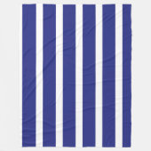 Couverture Polaire Motif à rayures bleu et blanc marine (Devant)