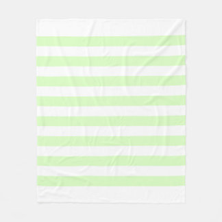 Couverture Polaire Motif à rayures pastel blanc et vert citron