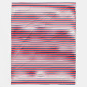 Couverture Polaire Motif à rayures rouge, bleu et blanc (Devant)