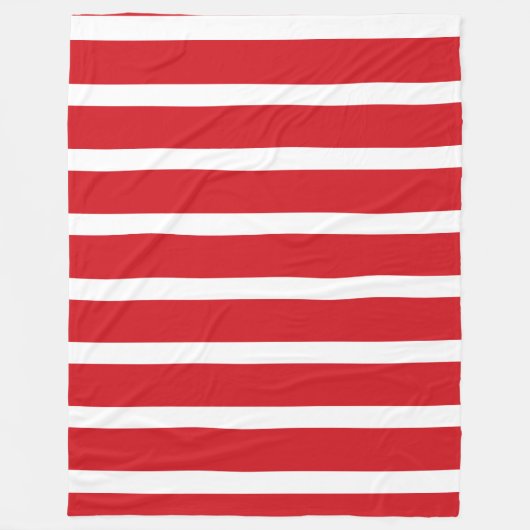 Couverture Polaire Motif à rayures rouges et blanches (Devant)