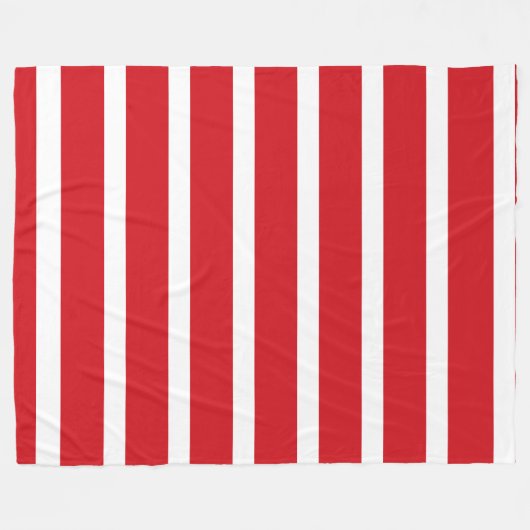 Couverture Polaire Motif à rayures rouges et blanches (Devant (Horizontal))