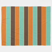 Couverture Polaire Motif à rayures vert, noir et orange (Devant (Horizontal))