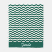 Couverture Polaire Motif à rayures zig zag Chevron vert sarcelle (Devant)