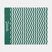 Couverture Polaire Motif à rayures zig zag Chevron vert sarcelle (Devant (Horizontal))