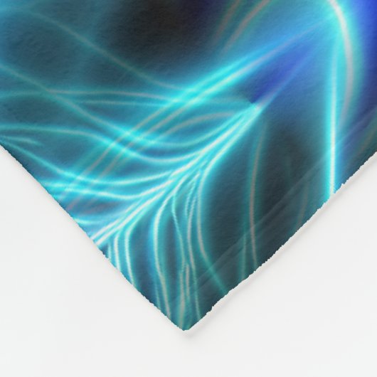 Couverture Polaire Motif à répétition électrique bleu brillant (Coin)