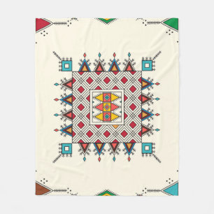 Couverture Polaire Motif à répétition géométrique décoratif inspiré d